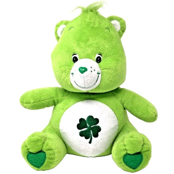 NANCO Care Bears Good Luck Bear 13" Vintage 2004 Green Irish Shamrock Plush - Picture 1 of 12